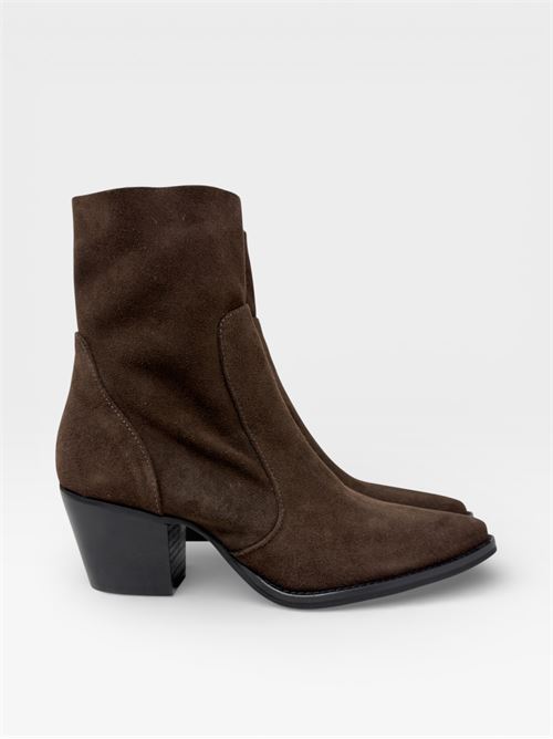 Scarpe da donna stivaletti marroni con tacco nero IL LACCIO | GAIA/LUNA12VELOURT.MORO